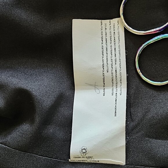 Joseph Ribkoff Jacket Womens 8 Black Faux Leather Sequin Embroidery Whimsigoth - Picture 13 of 16